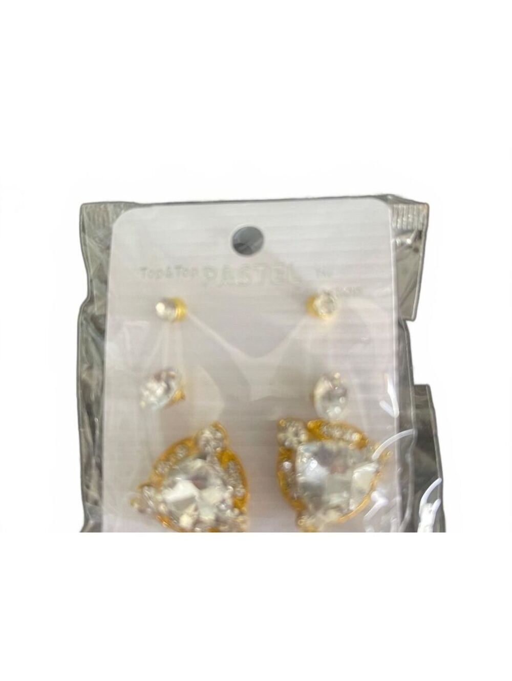3 pair fashion earrings, studs and triangle